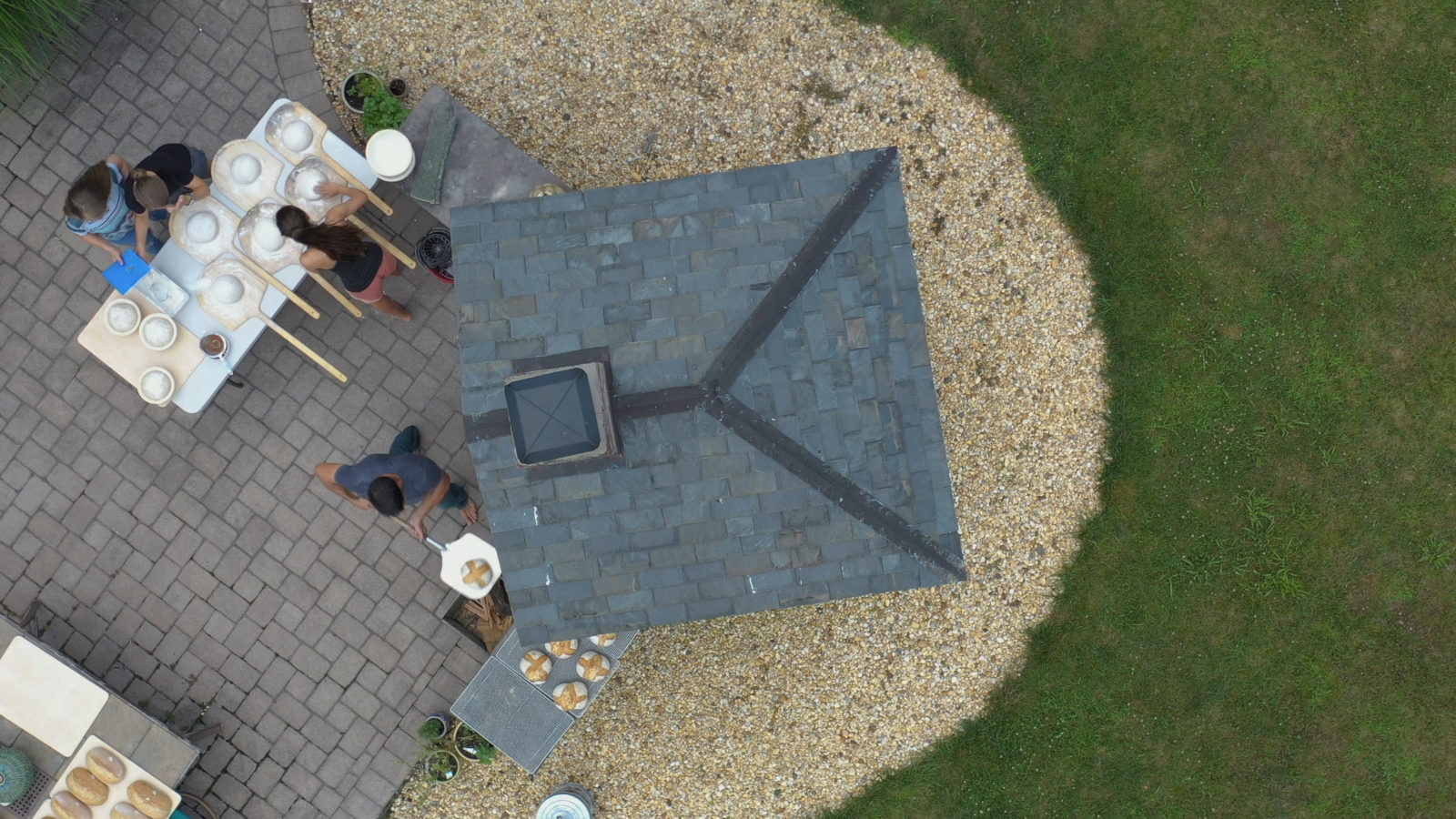 Drone shot of bread oven