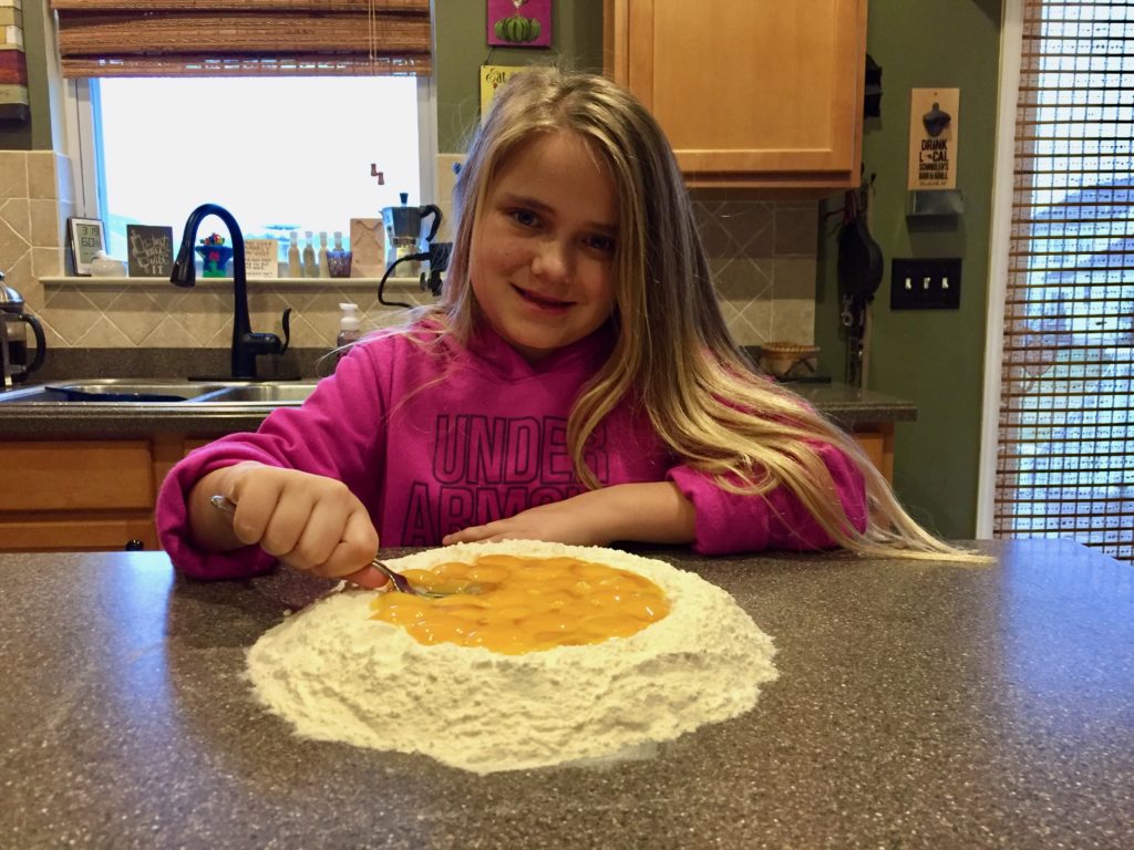 Alyssa making pasta
