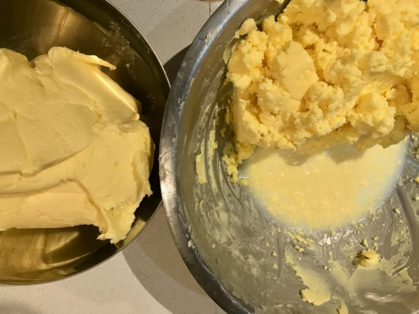 butter in stages