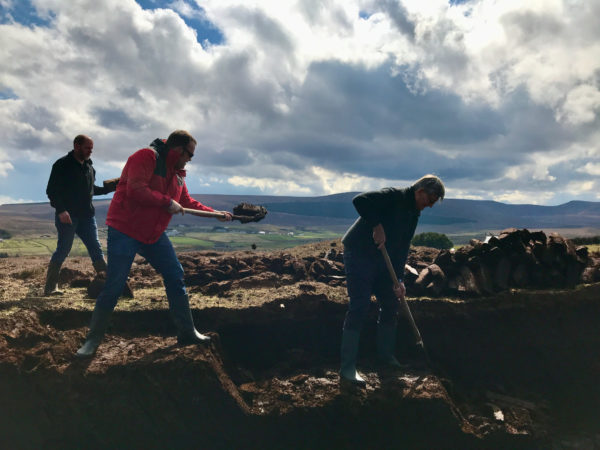 Digging peat