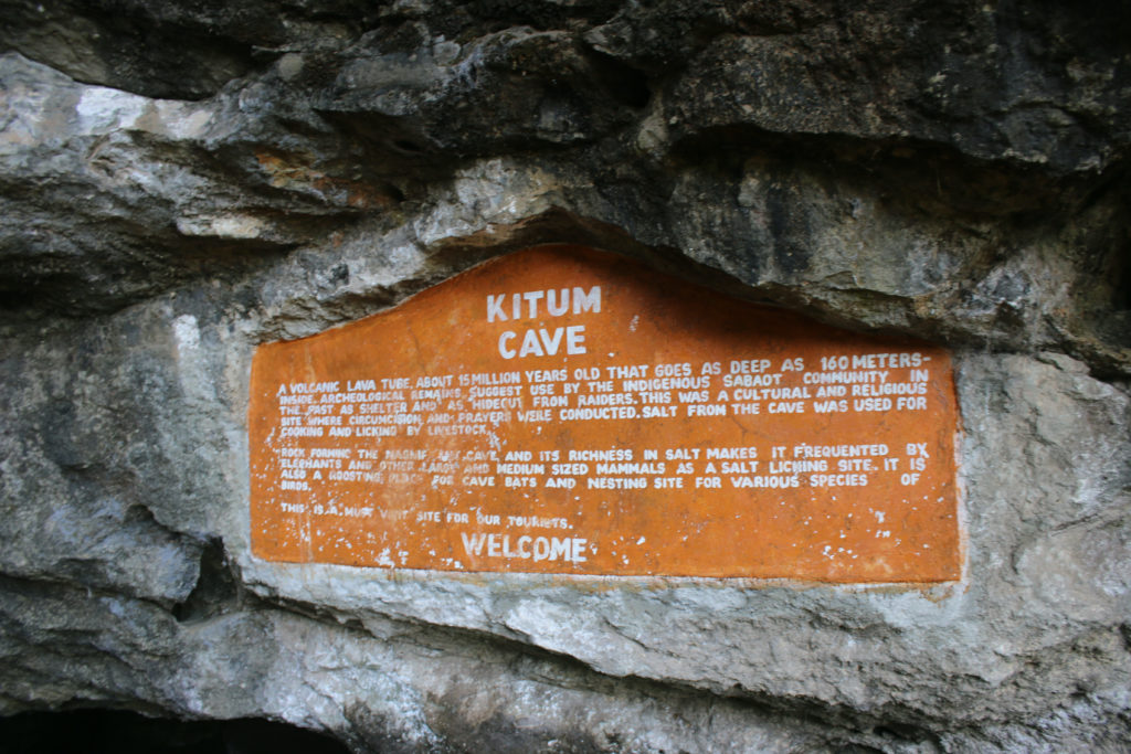 Kitum cave sign